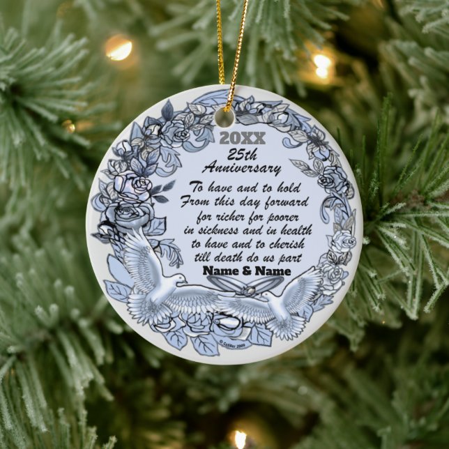 ornamento personalizado do Aniversário de Casament (Árvore)