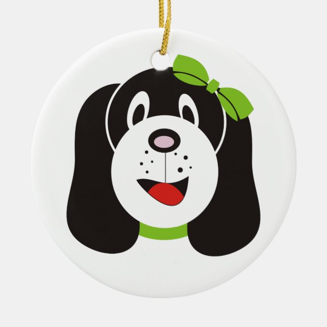 Ornamento personalizado do cachorrinho de bobo fel (Frente)