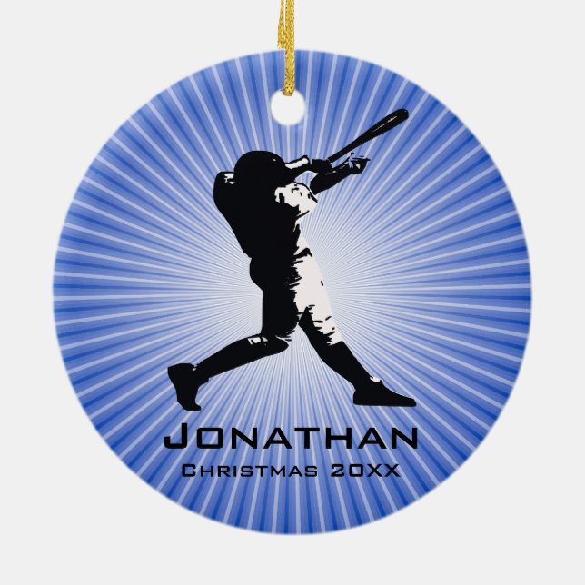 Ornamento Personalizado do Jogador de Baseball (Traseira)