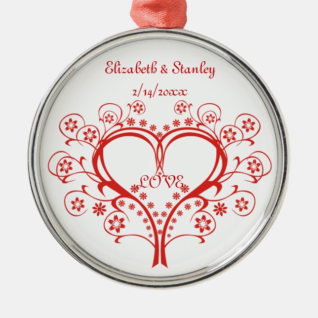 Ornamento personalizado do Namorados de Coração Ra (Frente)