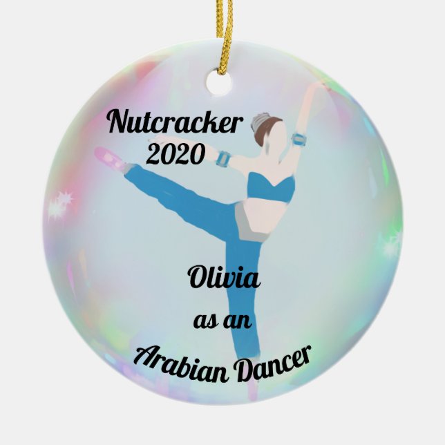 Ornamento personalizado do Nutcracker - dançarino (Frente)