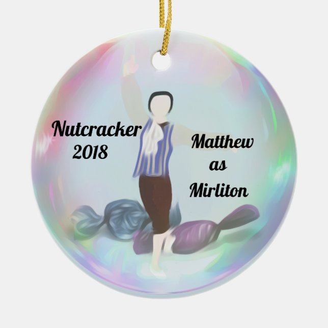 Ornamento personalizado do Nutcracker - menino (Frente)