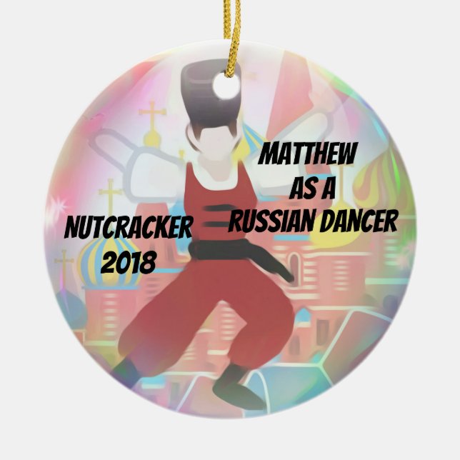 Ornamento personalizado do Nutcracker - Trepak (Frente)