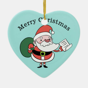 ornamento personalizado do papai noel & Sra. Claus