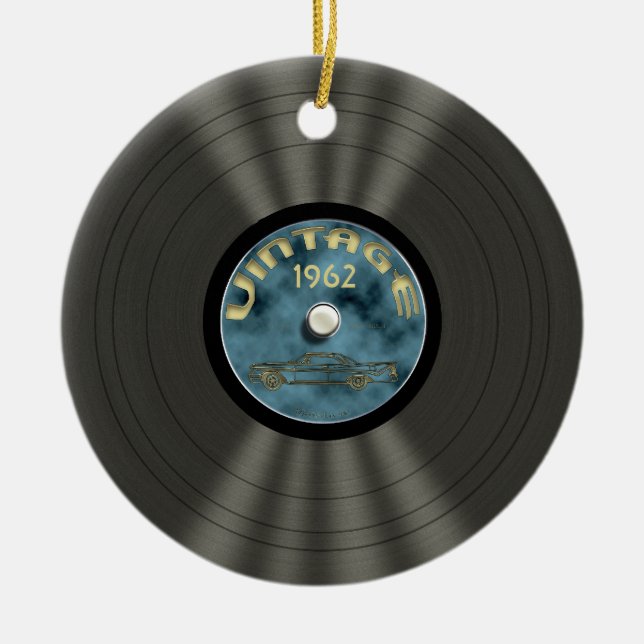 Ornamento personalizado do registro de vinil do (Frente)