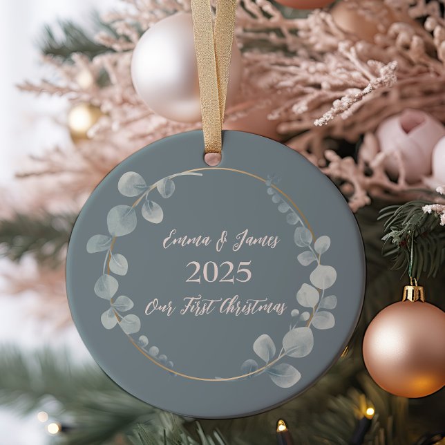 Ornamento Personalizado Eucalyptus Watercolor (Criador carregado)