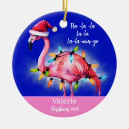 Ornamento Personalizado Flamingo Rosa