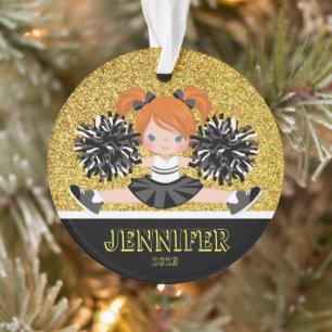 Ornamento Personalizado Preto e Dourado Líder de C
