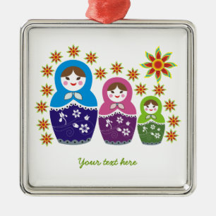 ornamento personalizado russo Matryoshka Dolls