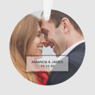 Ornamento Personalizado Salvar o Feriado de Fotos do Noivado