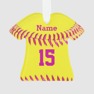 Ornamento personalizados bonitos do softball,