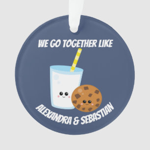 Ornamento Personalizados, vamos juntos como leite e biscoito