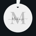 Ornamento Personalizar monograma Nome inicial acrílico<br><div class="desc">Personalize este produto Monograma Inicial ou Nome. Parece bom em qualquer coisa. ⭐ PERSONALIZAR este modelo com o seu trabalho de arte. ⭐ EDITÁ-lo ainda mais para fazer mais alterações. ⭐ TRANSFERIR este design para qualquer produto. Visite todas as minhas lojas em bit.ly/SandyspiderStores (recortar e colar).</div>