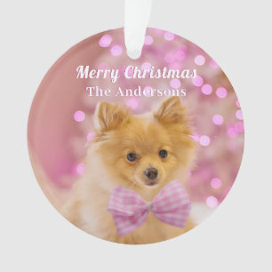 Ornamento Personalizar o Feliz Natal e Nome, Cão/Árvore Bo