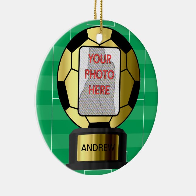 Ornamento personalizável de prêmio de bola de fute (Direito )