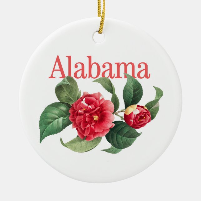 Ornamento Personalizável do Alabama com Camellia (Frente)