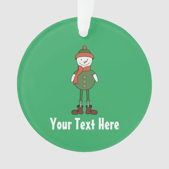Ornamento Personalize este Legal boneco de neve (Frente)