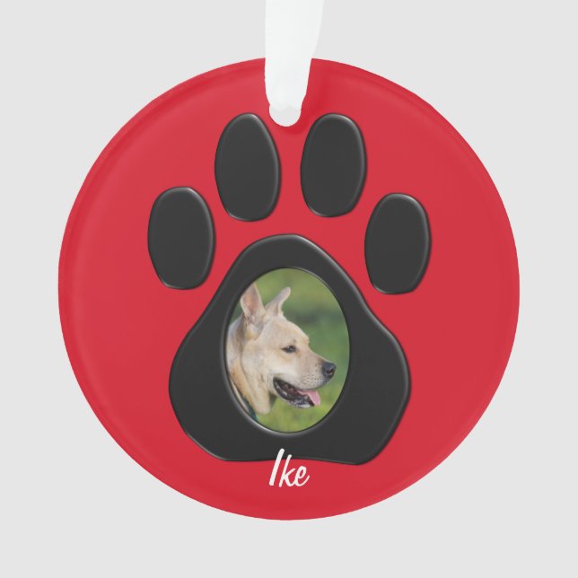 Ornamento (Personalize) nome da foto do animal de estimação (Frente)