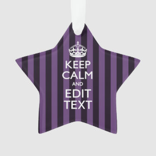 Ornamento Personalize-o Mantenha a Calma Seu Texto Listras R