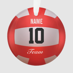 Ornamento Personalize o voleibol vermelho