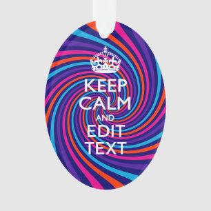 Ornamento Personalize sua espiral Manter Texto Calmo Multico