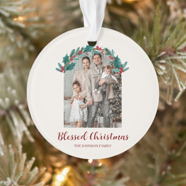Ornamento Personalized Christmas Photo Acrylic Ornament (Árvore)