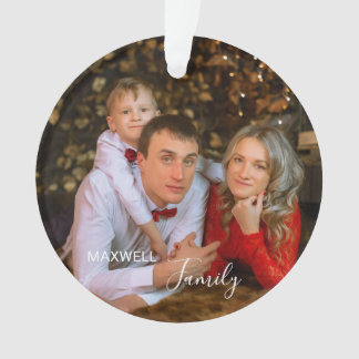 Ornamento Personalized FamilyPhoto ChristmasAcrylic Ornament