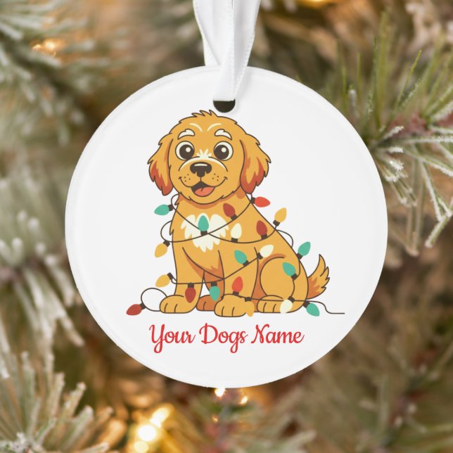 Ornamento Personalized Golden Retriever Acrylic Ornament (Árvore)