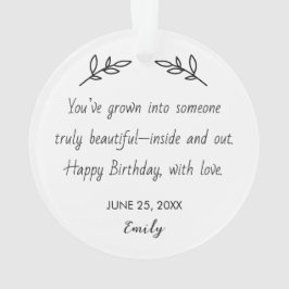 Ornamento Personalized Photo & Birthday Message Ornament