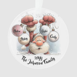 Ornamento Personalized Santa in Snow Acrylic Ornament