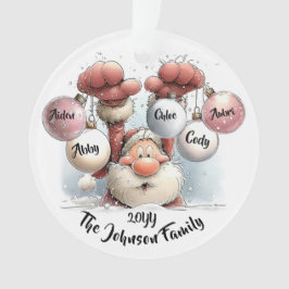 Ornamento Personalized Santa in Snow Acrylic Ornament