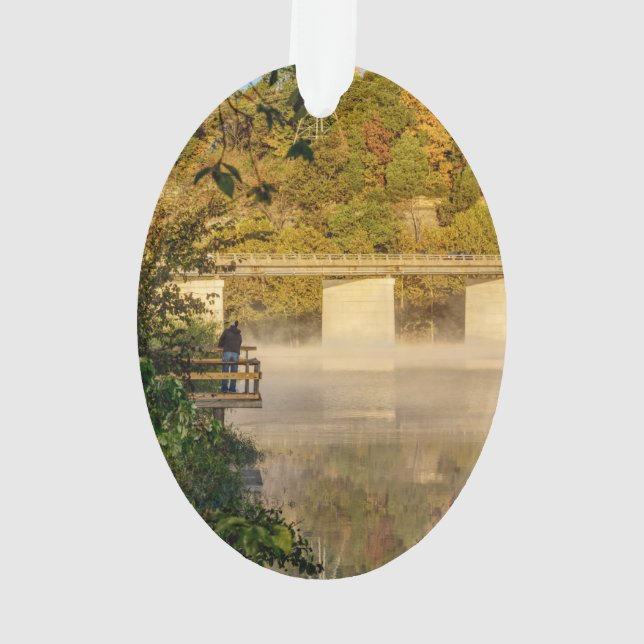 Ornamento Pesca de Outono no Lago Springfield (Verso)