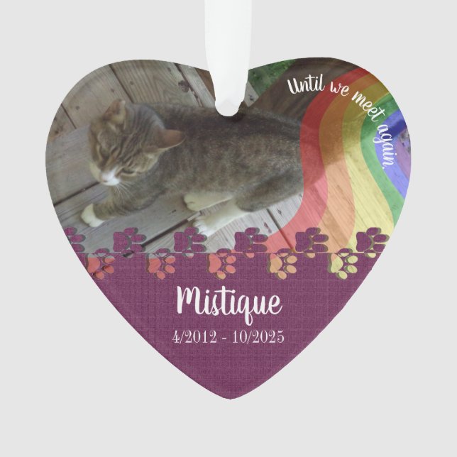 Ornamento Pet Memorial Lembrança Amada Keepsasak (Frente)