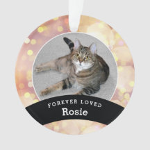 Pet Memorial Personalizado Dourado Bokeh Adicionar