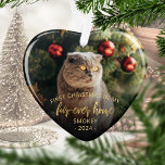 Ornamento Pet Photo First Christmas Forever Home Dourado Scr<br><div class="desc">Comemore o primeiro Natal do seu animal de estimação em sua nova casa com este belo ornamento em forma de coração. O texto diz "Primeiro Natal na minha casa de quatro em cada vez", com as palavras "uma casa de quatro em cada vez" em um roteiro elegante de folha de...</div>