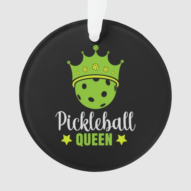 Ornamento Pickleball Queen Funny Pickle Queen (Frente)