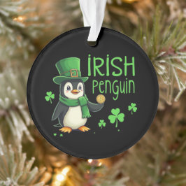 Ornamento Pinguim Irlandês Uma Mistura Sortuda De Divertimen