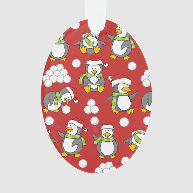Ornamento Pinguins de Natal (Frente)