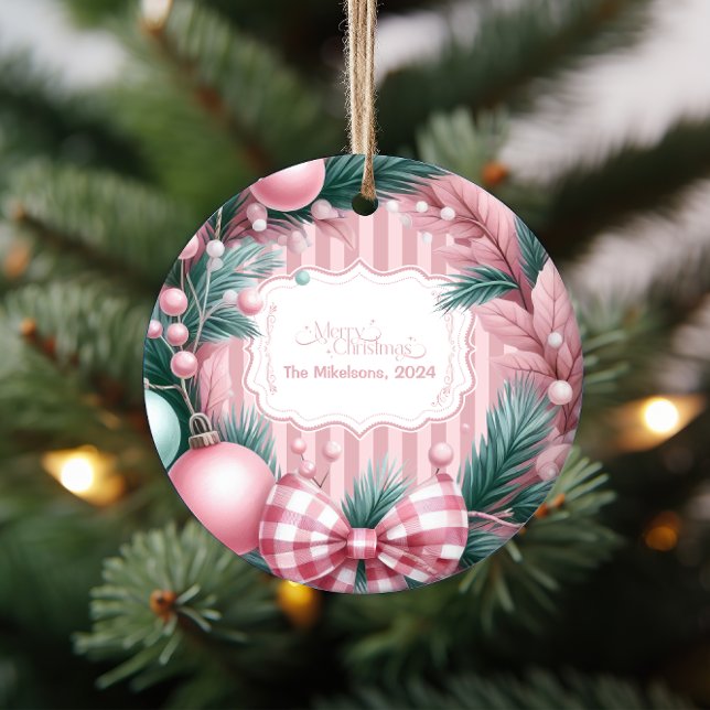 Ornamento Pink Coquette Christmas (Criador carregado)