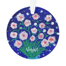 Pink Roses Personalized Acrylic Ornament