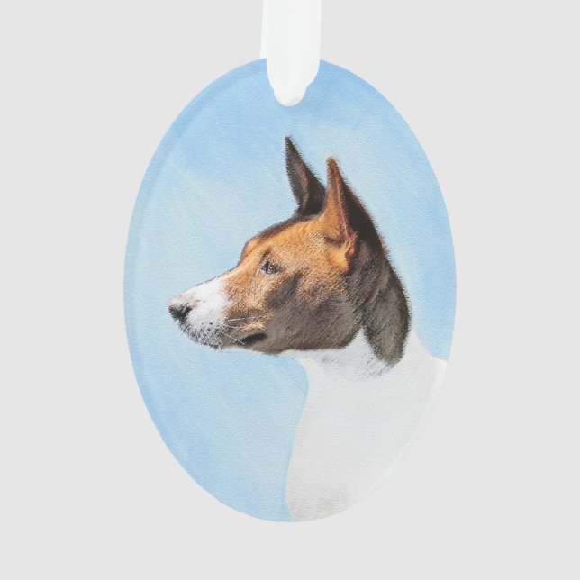 Ornamento Pintura Basenji - Arte Original Custa (Verso)