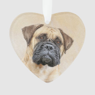 Ornamento Pintura Bullmastiff - Arte Cachorro Original Bonit