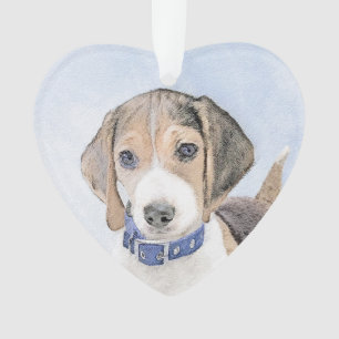 Ornamento Pintura de Beagle - Arte de Cachorro Original Boni