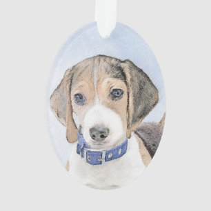 Ornamento Pintura de Beagle - Arte de Cão Original Bonita