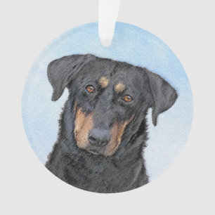 Ornamento Pintura de Beauceron - Arte de Cachorro Original B