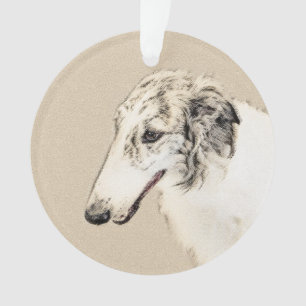 Ornamento Pintura de Borzoi (Silver Brindle) Original