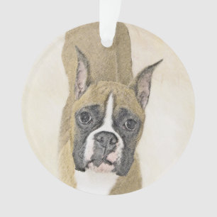 Ornamento Pintura de Boxer - Arte de Cão Original Bonita