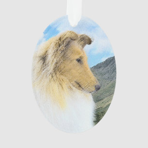 Ornamento Pintura de Collie em Montanhas (Rough) - Arte Cani