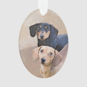 Ornamento Pintura de Dachshund (Smooth) - Arte de Cão Origin