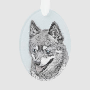 Ornamento Pintura de Klee Kai no Alasca - Arte de Cachorro O